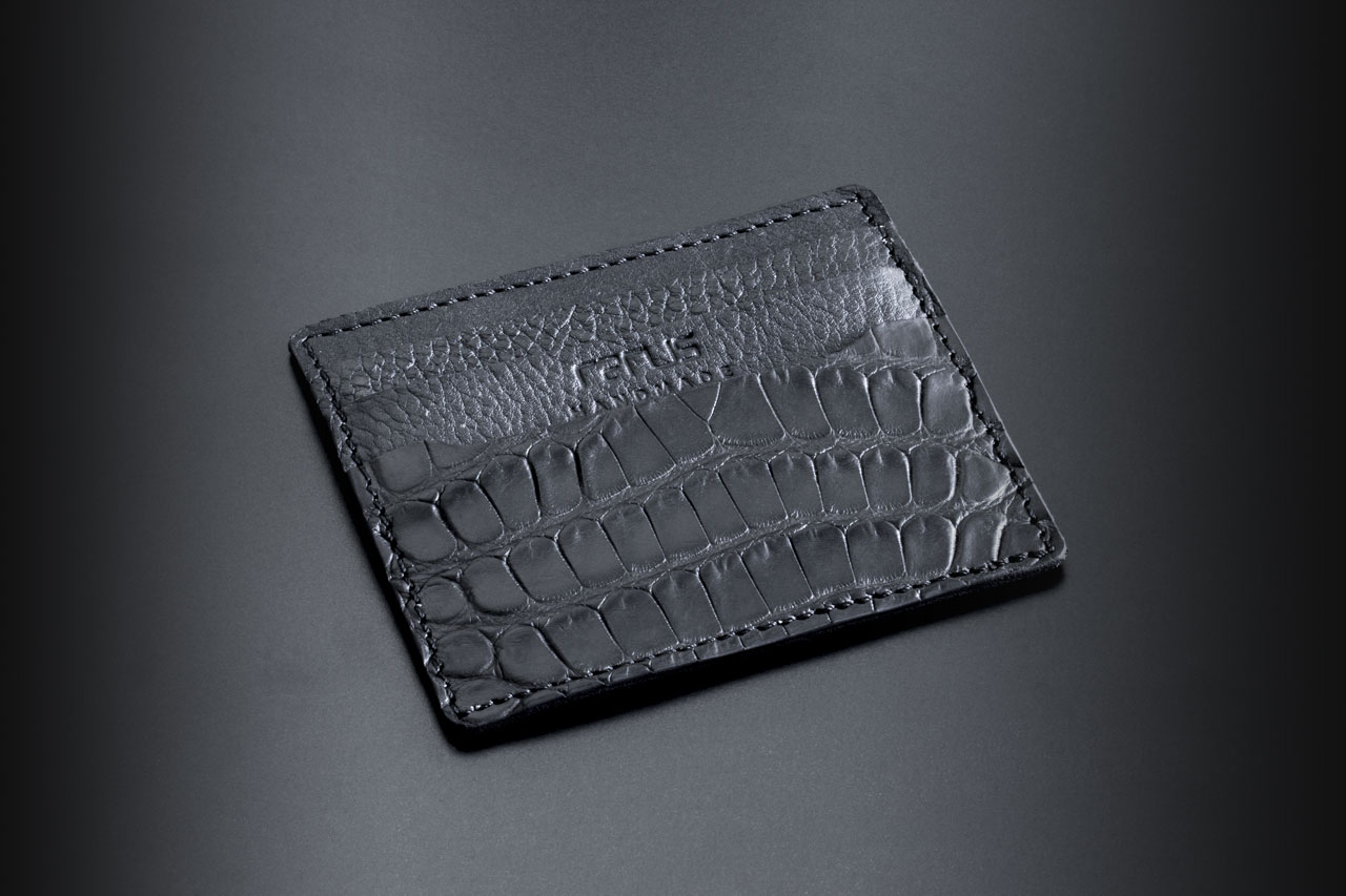 handmade aligator leather credit card case