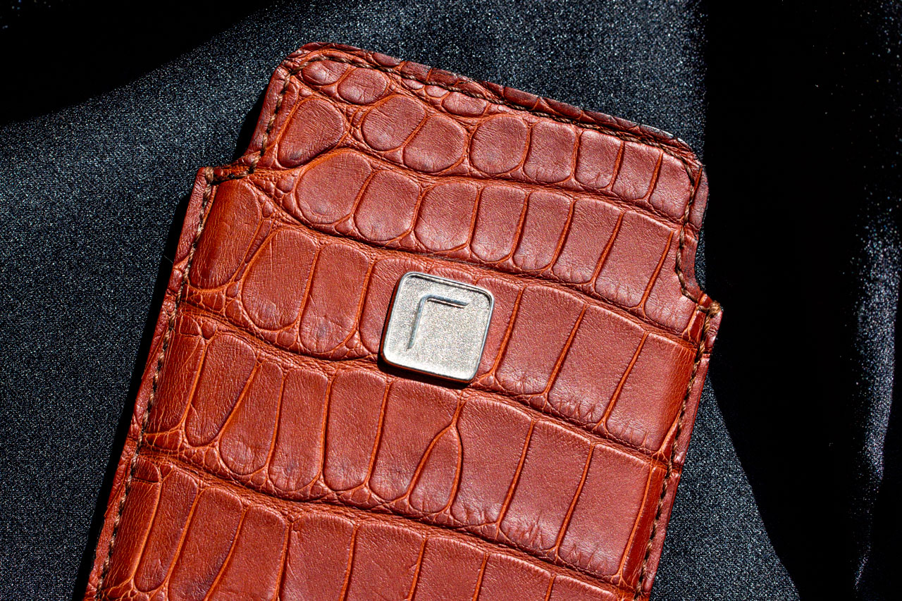 handmade aligator leather iPhone case