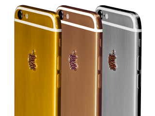 24k gold / rose gold / silver rhodium<br />garnets in Apple
