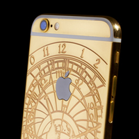 24 carat gold iPhone 6 with Czech Astronomical Clock theme